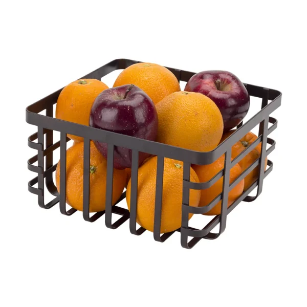 Frutero de acero negro. 23x23x12.5cm Frutero de acero negro. 23x23x12.5cm