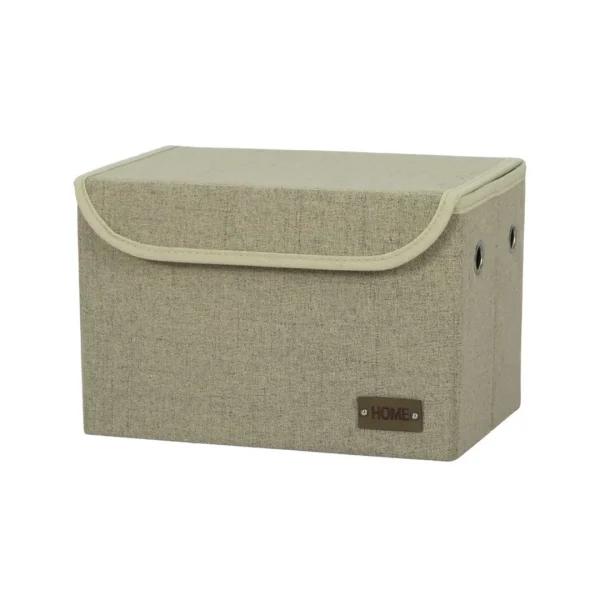 Caja organizador rec c/tapa 30x20xh20cm tela beige