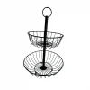 Frutero dos niveles metal d28x23cm negro