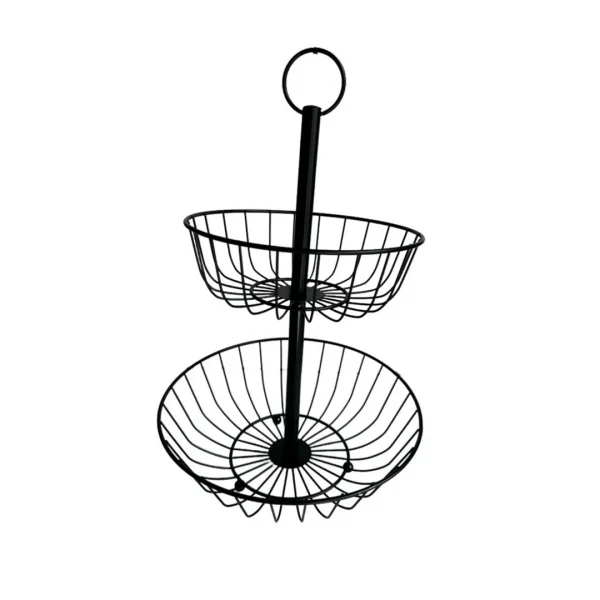 Frutero dos niveles metal d28x23cm negro Frutero dos niveles metal d28x23cm negro