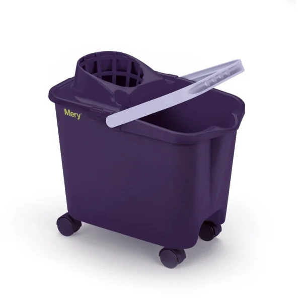 Balde c/escurridor y ruedas 14l violeta. 39x37x26cm