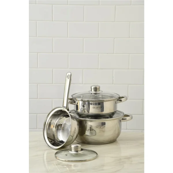 Bateria de cocina 6 piezas acero inoxidable san ignacio - imagen 2