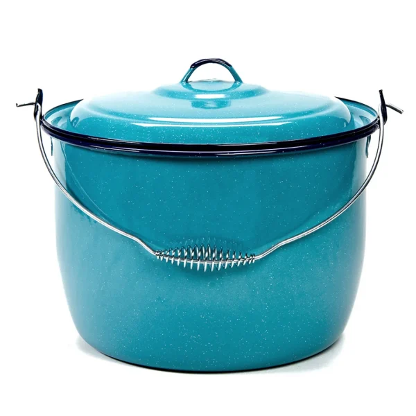 Olla 17.6lts c/tapa ac vitrificado turq cinsa. d30cm