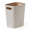 Papelera sin tapa 26x18x30cm exterior tela crema