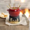 Fondue hierro base madera gris 17x10cm - imagen 2