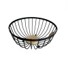 Frutero metal con base madera d25x12.5cm negro