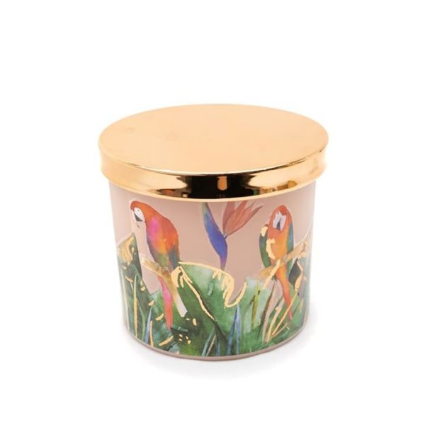Vela aromatica 205ml recip flamencos c/tapa lavanda