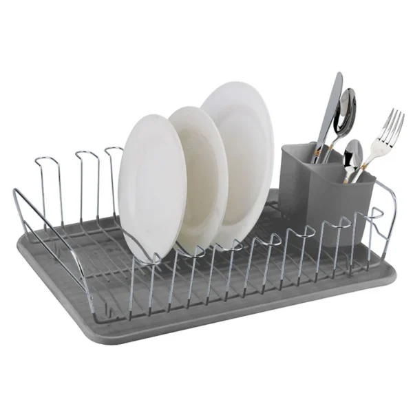 Escurridor a.crom bandeja y cub 41x32x12.5cm gris