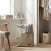 Bolsa p/ropa c/asas 35x30xh50cm tela beige - imagen 2