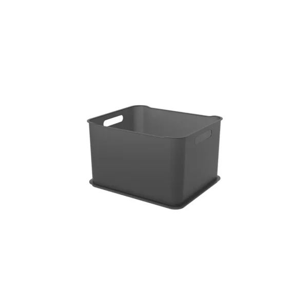 Cesto plastico rectangular 38x32x23cm gris oscuro coza