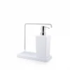 Dispensador jabon c/porta trapo 9x7.5x20cm blanco