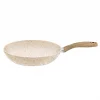 Sarten antiadherente apto induccion beige. 28x5cm