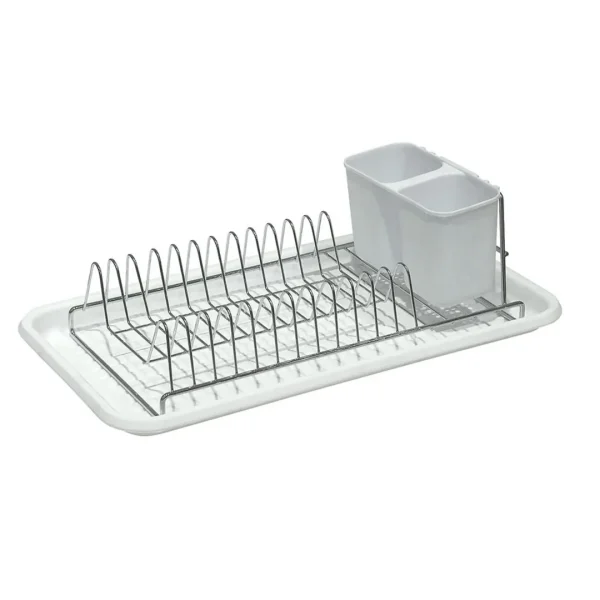 Escurridor a.crom c/bandeja y cub. blanco. 44x24x12cm