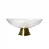 Frutero con pie d33x15cm blanco/dorado