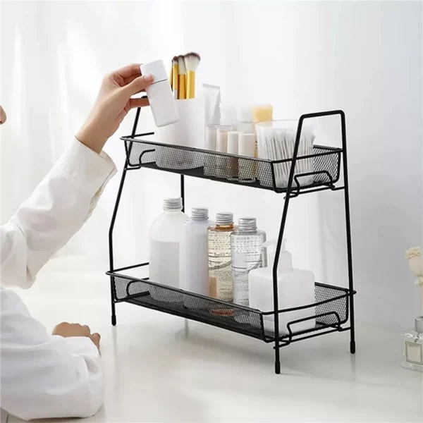 Organizador mesa acero negro 36x17x33cm - imagen 2