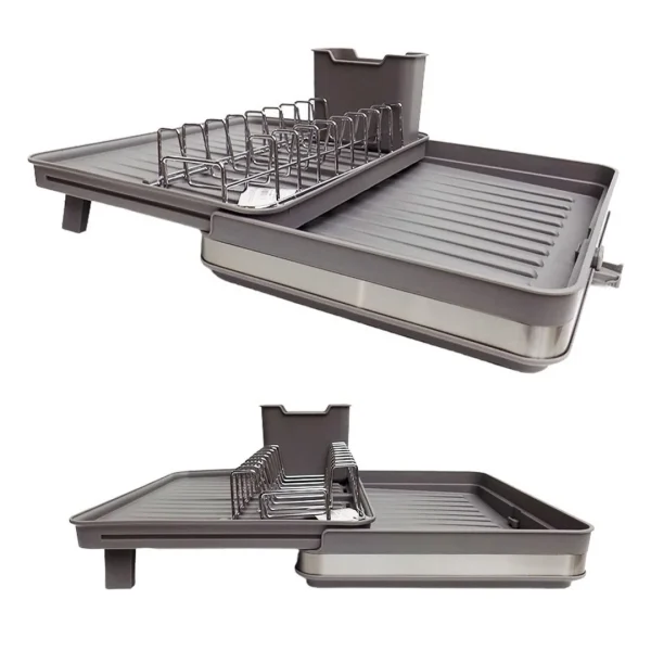 Escurridor extensible crom. c/bandeja y porta cub. - imagen 2