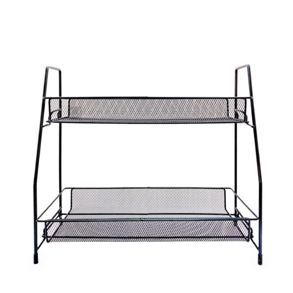 Organizador mesa acero negro 36x17x33cm
