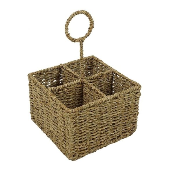 Organizador 4 div. 20x20xh15cms fibra natural