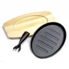 Plancha gril oval d27.5*17.5cm hierro c/base mader - imagen 2
