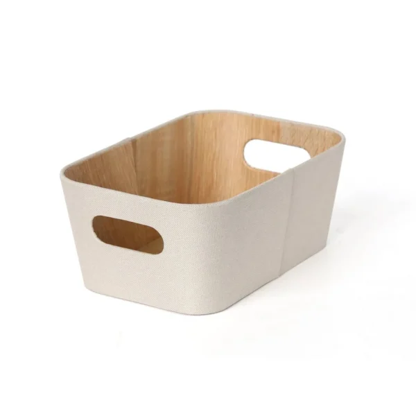 Organizador con asas 26x18x11cm ext tela crema Organizador con asas 26x18x11cm ext tela crema