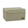 Caja organizador rec c/tapa 40x30xh22cm tela beige