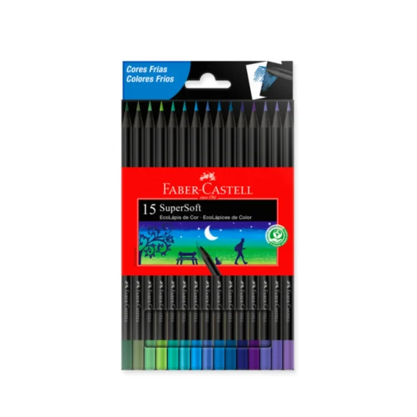 Lapices Supersoft Colores Frios x15 Faber-Castell