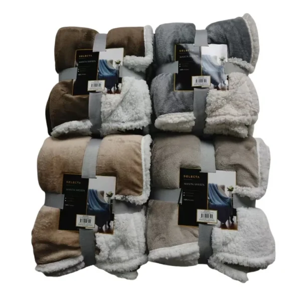 MANTA REVERSIBLE FLANNEL/SHERPA 150X200CM SURTIDO