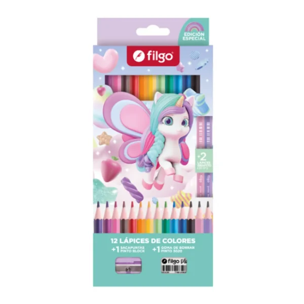 Lapices de Colores Pinto con Kit Unicornio x12 Filgo