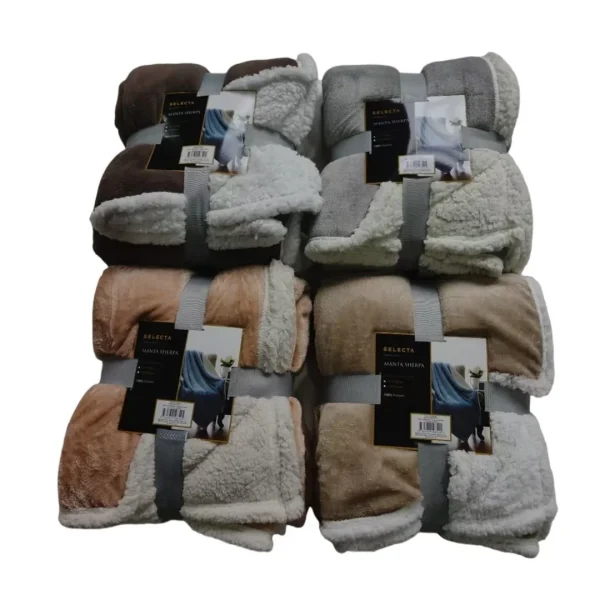 MANTA REVERSIBLE FLANNEL/SHERPA 127X152CM SURTIDO - imagen 2