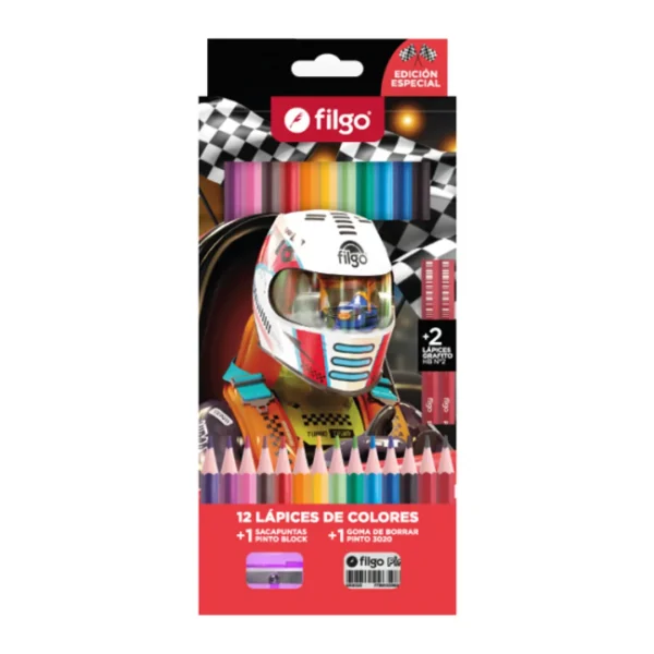 Lapices de Colores Pinto con Kit Racer x12 Filgo