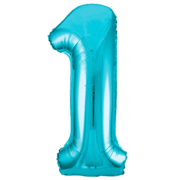 Globos Numero Metalicos Celeste 40" | 1