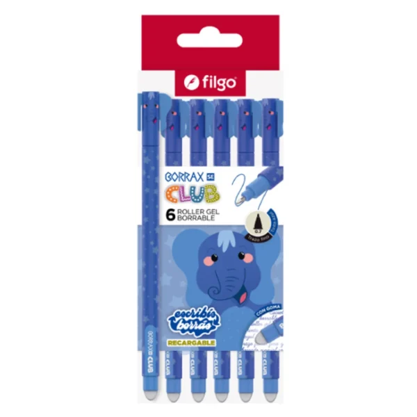 Boligrafo Borrable Elefante x6 Filgo Boligrafo Borrable Elefante x6 Filgo