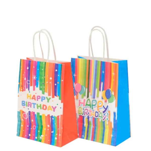 Bolsa de Papel Chica Feliz Cumple Fuerte con Asa x12 Bolsa de Papel Chica Feliz Cumple Fuerte con Asa x12