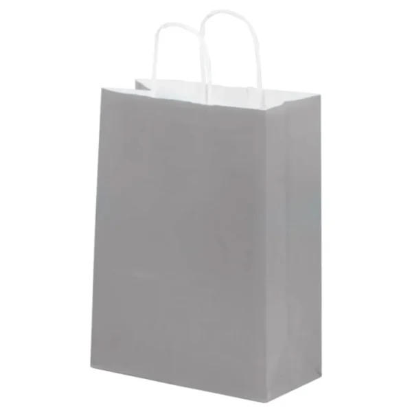 Bolsa de Papel Grande Gris con Asa x12