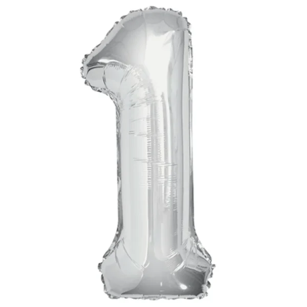 Globos Numero Metalicos Plata 40" | 1