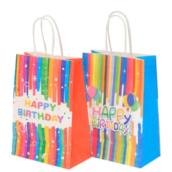 Bolsa de Papel Mediana Feliz Cumple Fuerte con Asa x12 Bolsa de Papel Mediana Feliz Cumple Fuerte con Asa x12