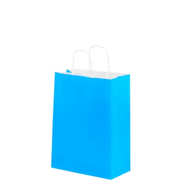 Bolsa de Papel Chica Turquesa con Asa x12 Bolsa de Papel Chica Turquesa con Asa x12