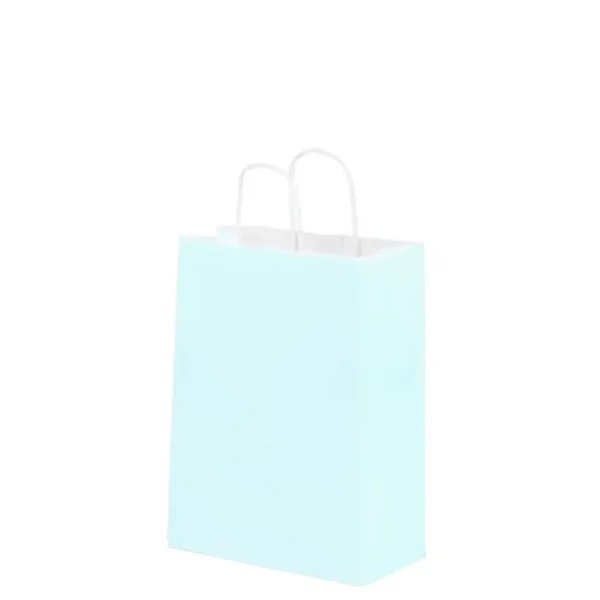 Bolsa de Papel Chica Celeste Pastel con Asa x12 Bolsa de Papel Chica Celeste Pastel con Asa x12