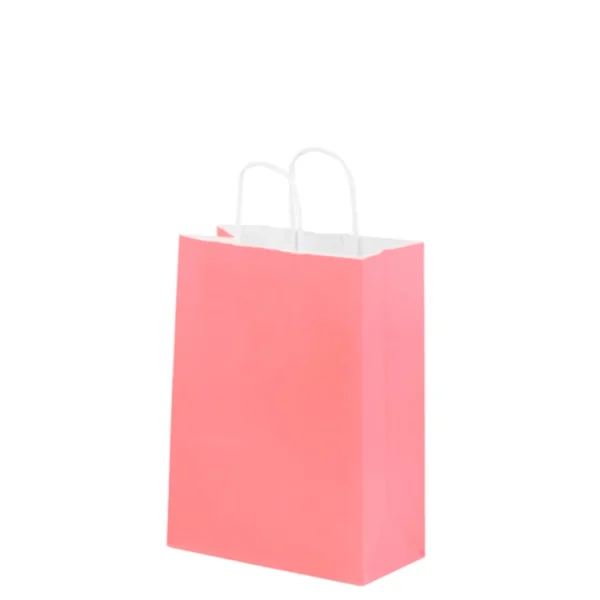 Bolsa de Papel Chica Rosa con Asa x12 Bolsa de Papel Chica Rosa con Asa x12