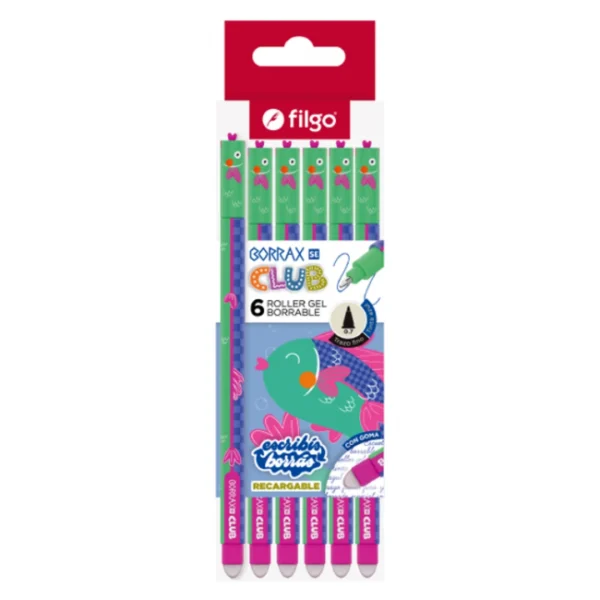 Boligrafo Borrable Pez x6 Filgo Boligrafo Borrable Pez x6 Filgo
