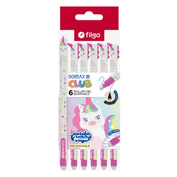 Boligrafo Borrable Unicornio x6 Filgo Boligrafo Borrable Unicornio x6 Filgo