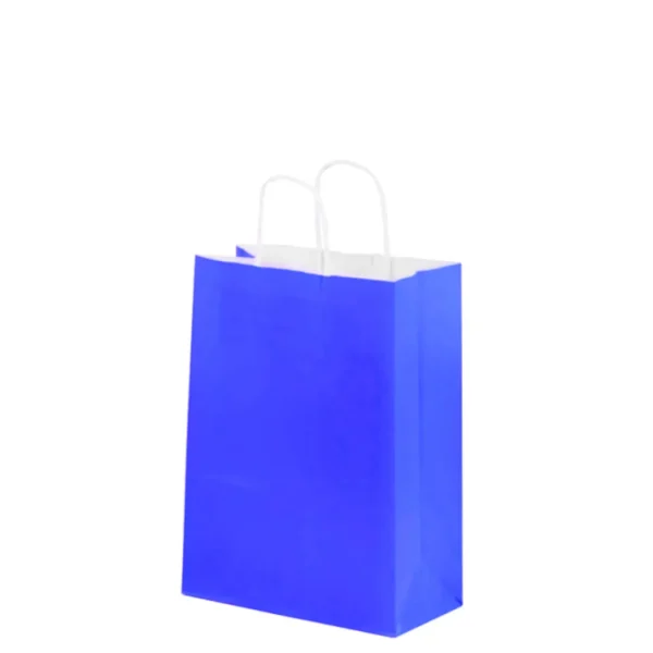 Bolsa de Papel Chica Azul con Asa x12 Bolsa de Papel Chica Azul con Asa x12