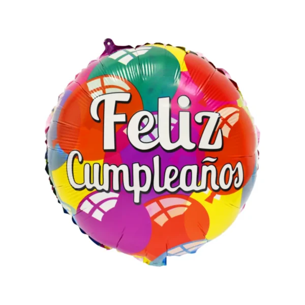 Globo Metalico Feliz Cumple Fondo Globos 18"
