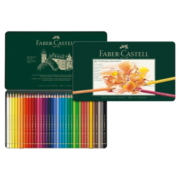 Estuche de Metal con 36 Lápices Polychromos Faber-Castell