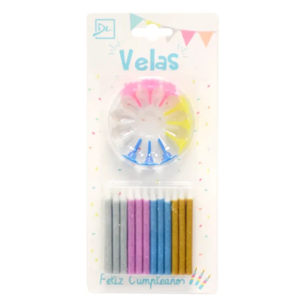 Velas Glitter Surtidas x 24 Velas Glitter Surtidas x 24