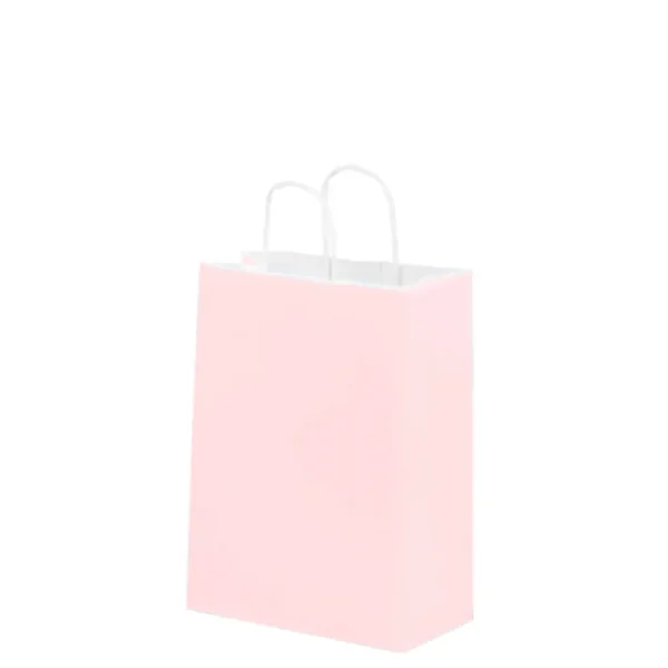 Bolsa de Papel Chica Rosa Pastel con Asa x12 Bolsa de Papel Chica Rosa Pastel con Asa x12