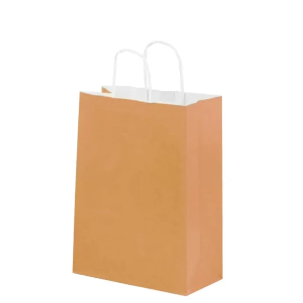 Bolsa de Papel Mediana Beige con Asa x12 Bolsa de Papel Mediana Beige con Asa x12