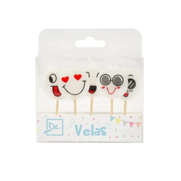 Velas Caritas Blancas x 5