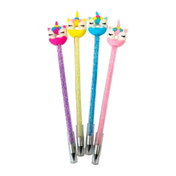 Lapiz Infinito Dona Unicornio con Glitter x12