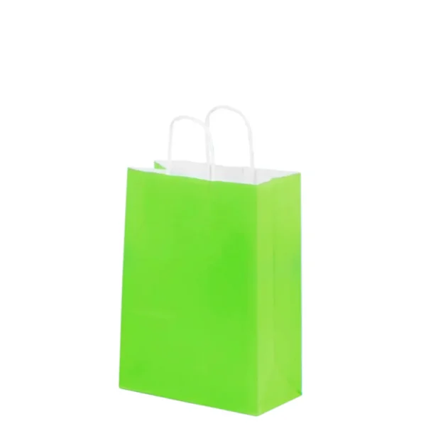 Bolsa de Papel Chica Verde Manzana con Asa x12 Bolsa de Papel Chica Verde Manzana con Asa x12